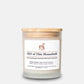 CEO of This Household candle in a frosted glass jar with a wood wick, Oakmoss & Amber scent.