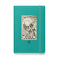 A5 hardcover notebook in a turquoise-green finish with "Applying AI to My Problems" on the cover.