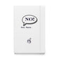 A5 hardcover notebook in matte white with the "NO!" cover design.