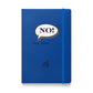 A5 hardcover notebook in cobalt blue with the "NO!" cover design.