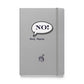 A5 hardcover notebook in a matte silver-gray finish with the "NO!" cover design.