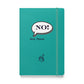 A5 hardcover notebook in a turquoise-green finish with the "NO!" cover design.